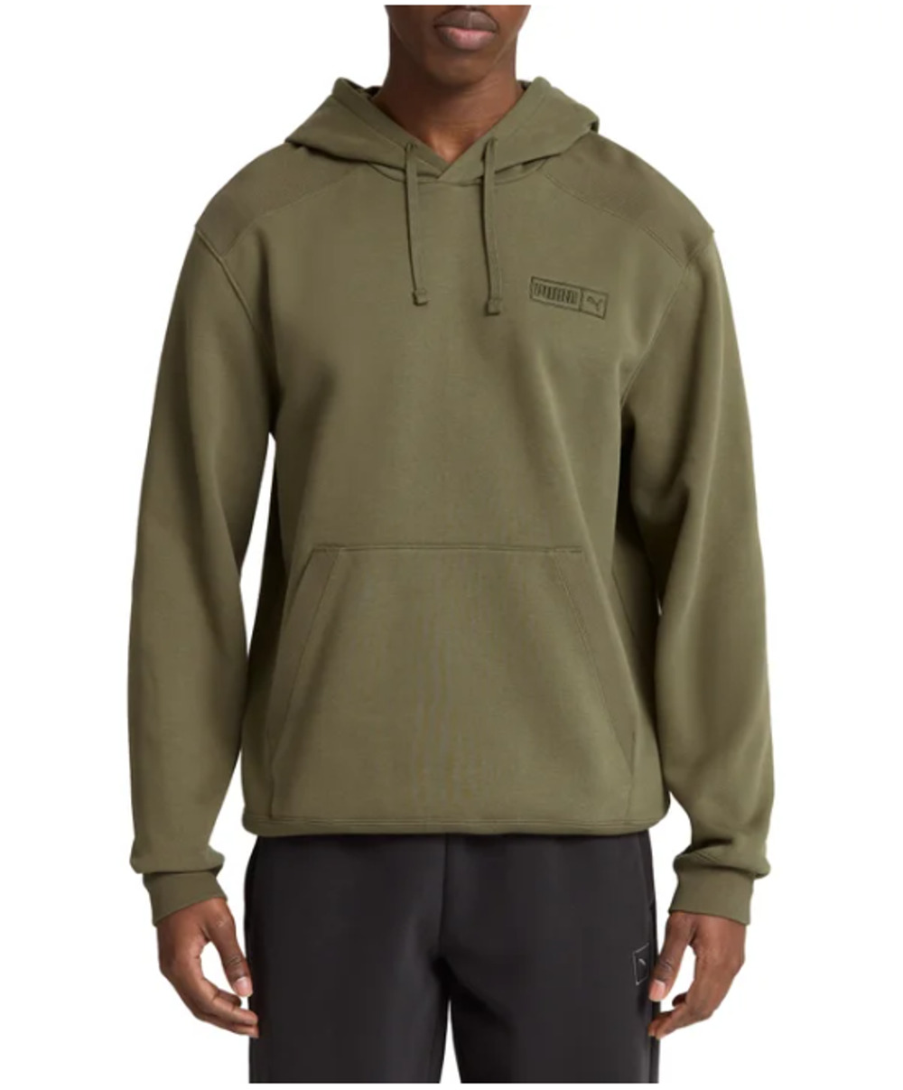 PUMA Men's Fleece Hoodie Regular Fit Kangaroo Front Pocket Green Size XXL